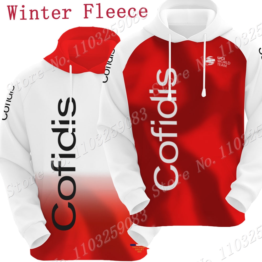 Winter Clothing In Spanish - Cofidis เสื้อฮู้ดทีม2023สำหรับผู้ชาย, เสื้อกันหนาวลำลองมีฮู้ดสไตล์สเปนสำหรับฤดูหนาวชุดขี่จักรยานสีแดงมีฮู้ดชุดกีฬาแนวสตรีท