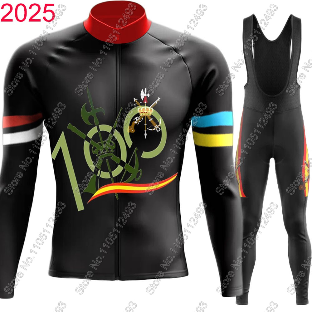 Winter Clothing In Spanish - ชุดเสื้อเจอร์ซีย์ปั่นจักรยานแขนยาว Spanish Legion 2026 สำหรับฤดูร้อนและฤดูหนาว เสื้อแจ็คเก็ตสำหรับแข่งจักรยานเสือหมอบและเสือภูเขา