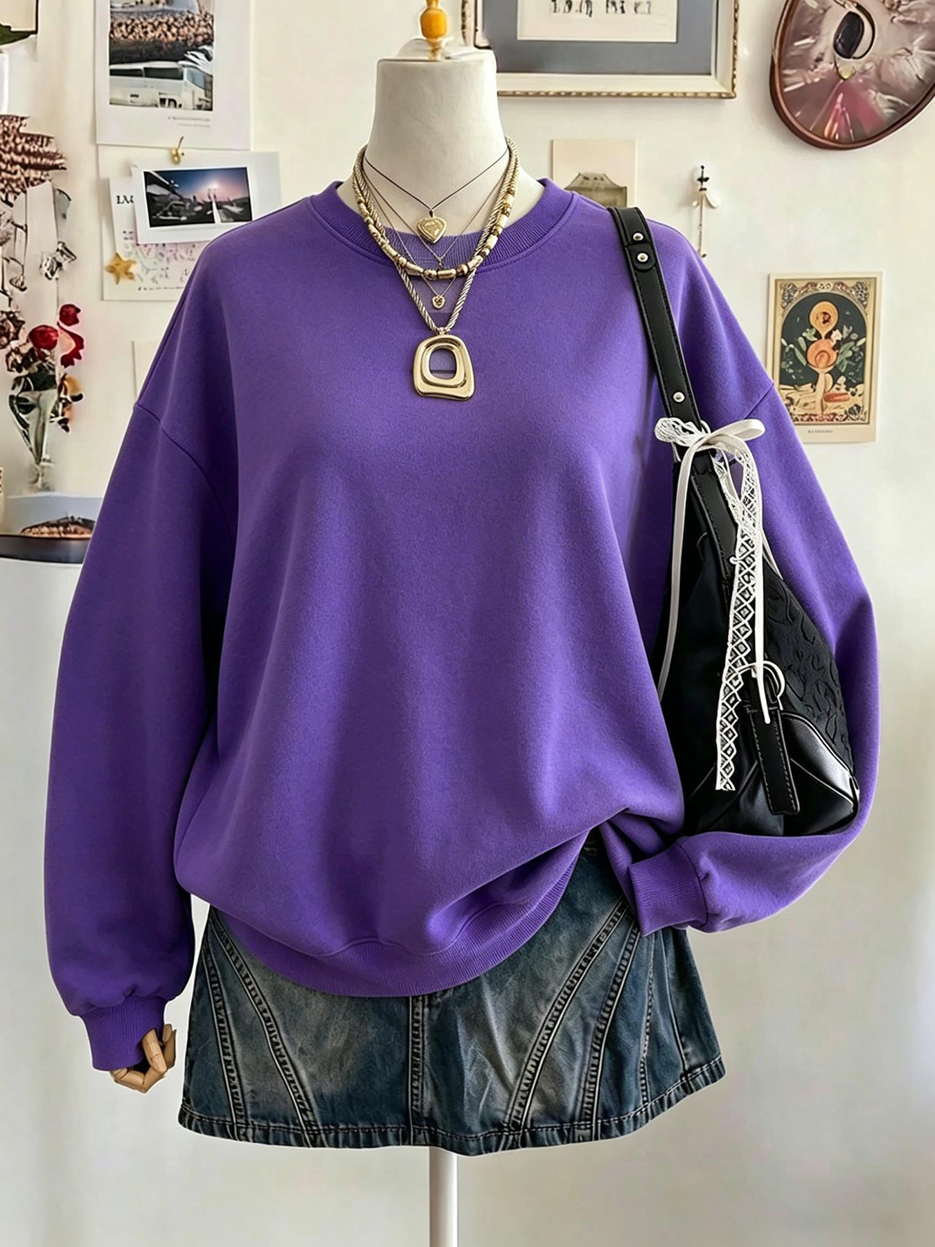 Winter Clothing On Sale Women'S - เสื้อสเวตเชิ้ตสีดำคอกลมลำลองสำหรับผู้หญิง ลดราคา เสื้อแขนยาวทรงหลวมสไตล์สตรีทร็อคใหม่ สำหรับงานปาร์ตี้ เสื้อคู่รัก