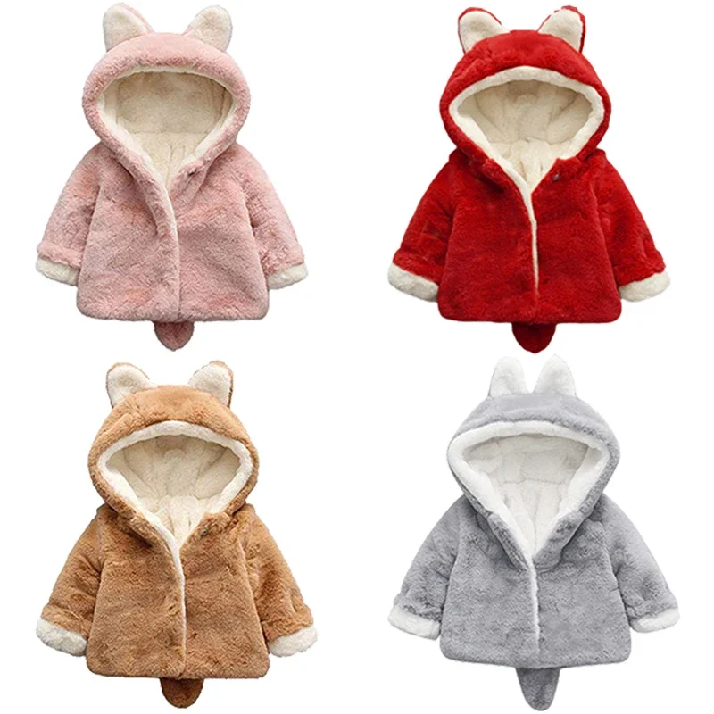 Winter Clothing Baby - แจ็คเก็ตมีหูแมวน่ารักสำหรับเด็ก, เสื้อโค้ทเจ้าหญิงมีฮู้ดเสื้อผ้า balita perempuan เสื้อนอกเด็กฤดูหนาวฤดูใบไม้ร่วง