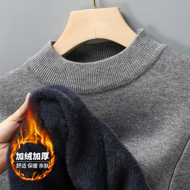 Winter Clothing Brands - เสื้อสเวตเตอร์คอเต่าครึ่งตัว แขนยาว ผ้าถัก สีพื้น แบรนด์ดังสำหรับผู้ชาย สไตล์ลำลอง