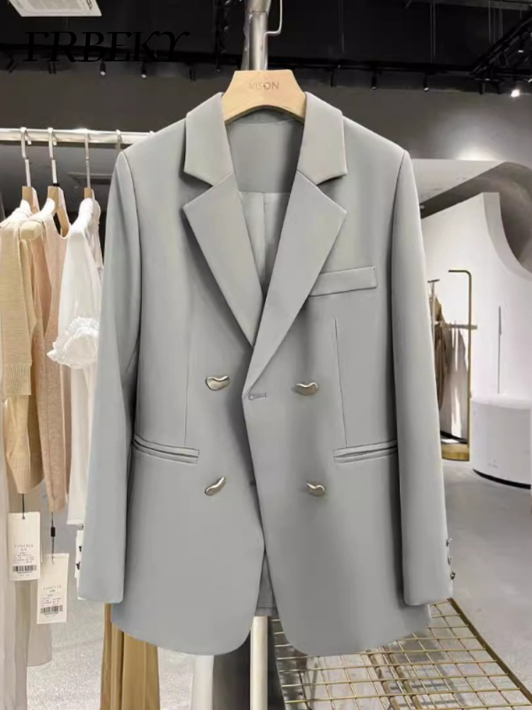 Winter Clothing In French - Outerwears ผู้หญิง Blazers ฤดูใบไม้ผลิฤดูใบไม้ร่วงใหม่สบายๆเสื้อสูทนางสาวภาษาฝรั่งเศสคํา Texture แฟชั่นเสื้อสูทขนาดเล็กเสื้อผ้าผู้หญิง