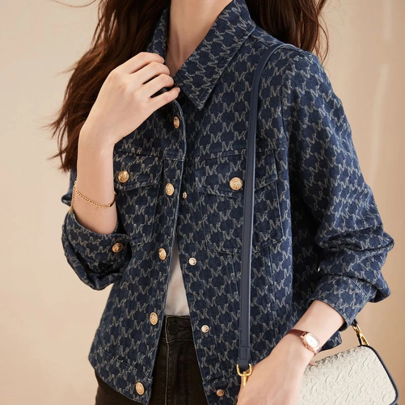 สีฟ้าผู้หญิง DENIM แจ็คเก็ตพิม - Winter Clothing On Sale Women'S บทวิจารณ์และราคา