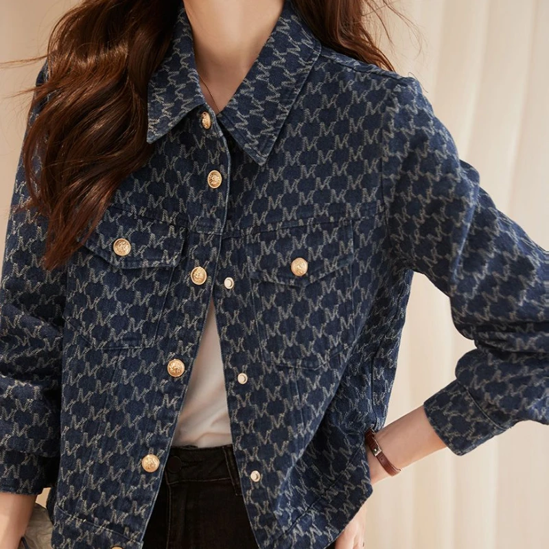 สีฟ้าผู้หญิง DENIM แจ็คเก็ตพิม - Winter Clothing On Sale Women'S บทวิจารณ์และราคา