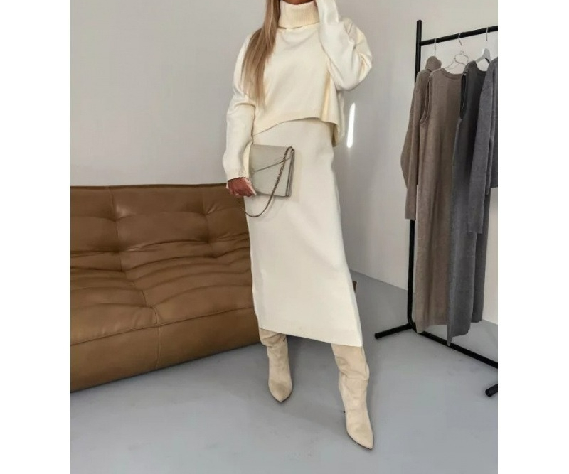 ชุดเซ็ตสองชิ้น เสื้อไหมพรมถักส - Winter Clothing Line บทวิจารณ์และราคา