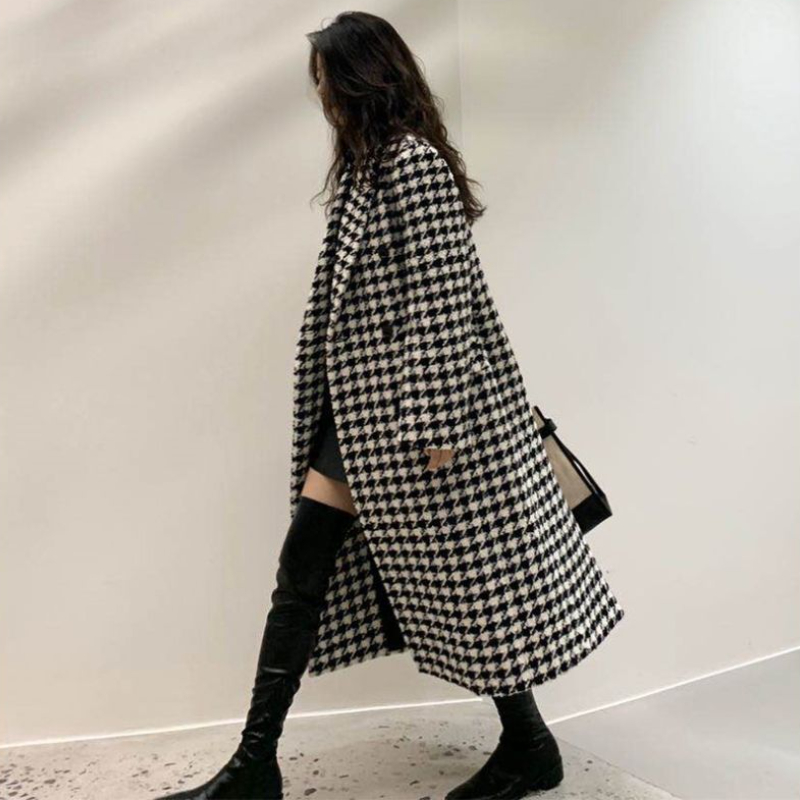 Houndstooth ผสมผู้หญิงเสื้อโค้ - Winter Clothing In French บทวิจารณ์และราคา
