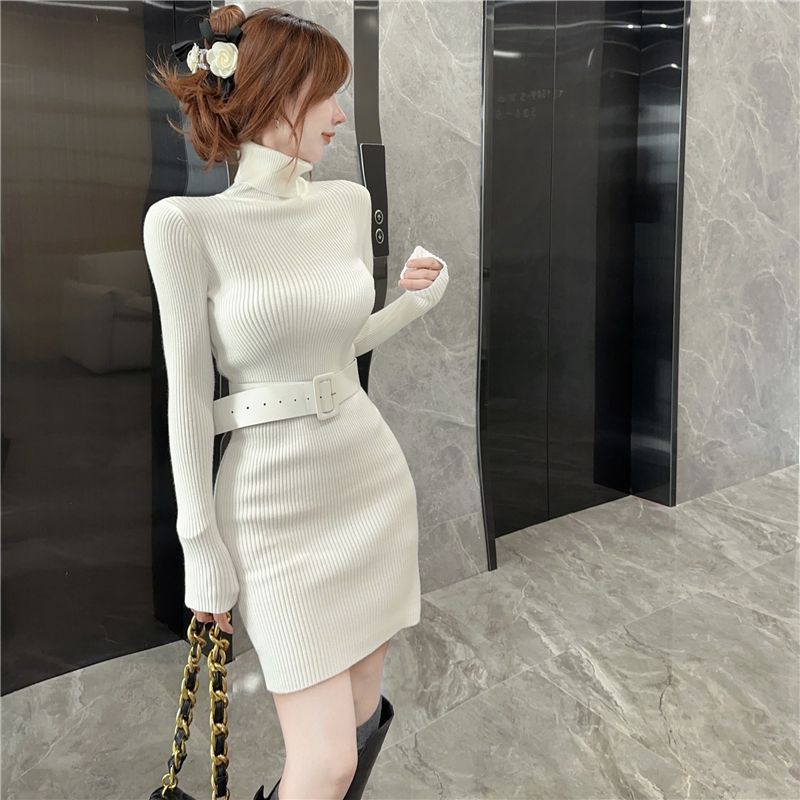 เดรสไหมพรมคอเต่าทรงบอดี้คอนสั้ - Winter Clothing On Sale Women'S บทวิจารณ์และราคา