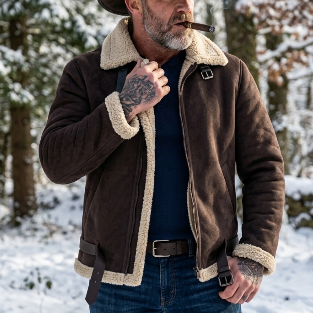 เสื้อแจ็คเก็ตหนังกลับเทียมบุขน - Winter Clothing Clearance บทวิจารณ์และราคา